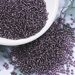 (RR24) Silverlined Amethyst MIYUKI Round Rocailles Beads, Japanese Seed Beads, 11/0, (RR24) Silverlined Amethyst, 11/0, 2x1.3mm, Hole: 0.8mm, about 5500pcs/50g
