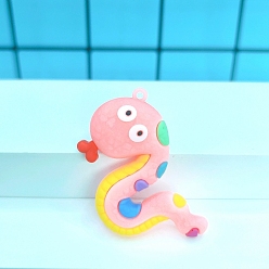 Pink Подвески из ПВХ, змея, розовые, 58x46 мм