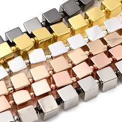 (52) Непрозрачная лаванда Стеклянные бусины с гальваническим покрытием , кубические, разноцветные, 6.5x6.5x6.5 мм, отверстие : 1 мм, около 47 шт / нитка, 16.14'' (41 см)