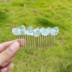 Gemstone Гребни для волос с драгоценными камнями, аксессуары для волос для женщин и девочек, 80x35 мм