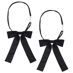Черный Регулируемый женский галстук-бабочка, предварительно завязанный галстук-бабочка на шее, для женщин, девушка, ученик, служащий отеля, официантка, чёрные, 456x15 мм