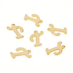 Letter T 201 подвески из нержавеющей стали, лазерная резка, буквы, золотые, letter.t: 14x10x1.2 мм, отверстие : 1 мм
