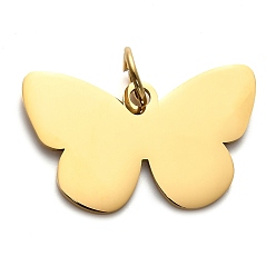 Золотой 304 подвески из нержавеющей стали для штамповки заготовок, с целью перехода в кольце, очарование бабочки, золотые, 18.5x29.5x1.5 мм, отверстие : 6 мм