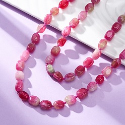 Светло-Вишневый Натуральные окрашенные малайзийские нефритовые самородки из бисера длинные ожерелья для женщин, светло-вишневый, 46.85 дюйм (119 см)
