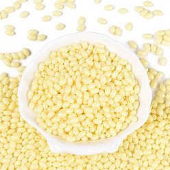 Шампанско-Желтый Выпечка краска стеклянные бусины, овальные, шампанское желтый, 7x4~4.5 мм, отверстие : 0.9 мм, Около 2500 шт / фунт