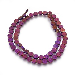 С Фиолетовым Покрытием Гальванические немагнитная синтетический гематит бисер пряди, полировать, снежинка, с фиолетовым покрытием, 6x7x2 мм, отверстие : 1 мм, около 62 шт / нитка, 15.74 дюйм (40 см)