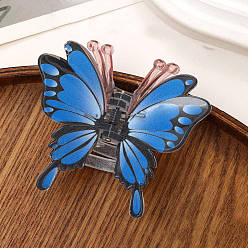 Королевский синий Заколки для волос с когтями из смолы, аксессуары для волос для женщин и девочек, бабочка, королевский синий, 75x70 мм