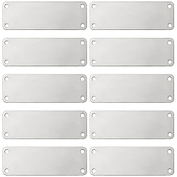Нержавеющая Сталь Цвет 304 подвески из нержавеющей стали, прямоугольные, цвет нержавеющей стали, 76x26x0.8 мм, отверстие : 3.5 мм, 20 шт / коробка
