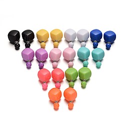 (52) Непрозрачная лаванда Двухсторонняя акриловая куб и круглые шпильки уха, с платиновым стальным штифтом, разноцветные, 28~29x14.5x15.5 мм, мяч: 8 мм, Pin: 0.6 мм