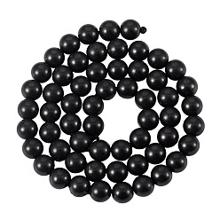 Shungite 1 Strand Natural Shungite Beads Strands, Grade AB, Round, 6mm, Hole: 0.8~1.2mm, about 59~65pcs/strand, 14.7''(38.2cm).