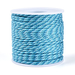 Светло-Голубой 50м плетеный полиэфирный шнур, с пластиком для животных, для изготовления ювелирных изделий, круглые, Небесно-голубой, 2 мм, около 54.68 ярдов (50 м) / рулон