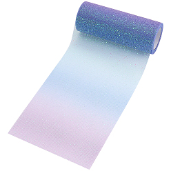 Темно-Голубой 10 ярдов радужного цвета полиэстеровый тюль рулоны ткани, Катушка блестящей сетчатой ленты для свадьбы и декора, глубокое синее небо, 5-7/8 дюйм (150 мм)