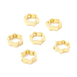 Настоящее золото 18K Латунной шариковой кадра, долговечный, цветок, реальный 18 k позолоченный, 8.5x9.5x3 мм, отверстие : 1.2 мм