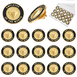 Золотой 24 шт. положительное вознаграждение, поощрительное слово, эмалированная булавка для звездного исполнителя, Значок звезды из золотого цинкового сплава для одежды рюкзака, золотые, 22.5 мм