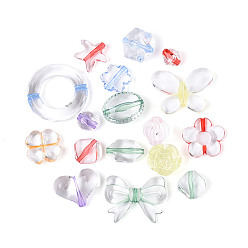 (52) Непрозрачная лаванда Окрашенных прозрачных бусин акриловые, разнообразные, разноцветные, 10~29x9~29x5~15 мм, отверстие : 1.6~2 мм, Около 295 шт / 500 г