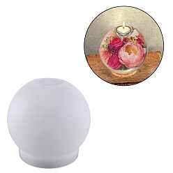 Белый Силиконовые формы для подсвечников своими руками, формы для литья смолы, для уф-смолы, изготовление ювелирных изделий из эпоксидной смолы, мяч, белые, 123x117 мм, внутренний диаметр: 42 мм