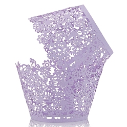 Средний Фиолетовый Бумажные стаканчики для выпечки, выдолбить цветочный вкладыш для кексов, аксессуары для выпечки, средне фиолетовый, 80x55 мм