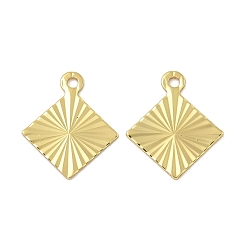 Rhombus Стойки обшивки латунные прелести, долговечный, без свинца и без кадмия, реальный 18 k позолоченный, разнообразные, ромб, 15x12.5x0.5 мм, отверстие : 1.2 мм