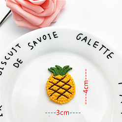 Gold Cabochons aus Wolle, Ananas, DIY Haarschmuck, Gold, 40x30 mm