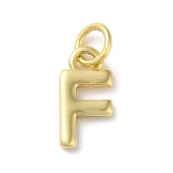 Letter F Acumular colgantes de chapado de latón, sin plomo y cadmio, larga duración plateado, real 18 k chapado en oro, letra f, 12x6x1.5 mm, agujero: 3.2 mm