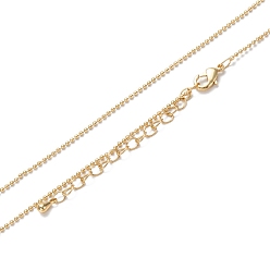 Real 18K Gold Plated Brass Ball Chain Necklaces, Long-Lasting Plated, Real 18K Gold Plated, 16.34 inch(41.5cm)
