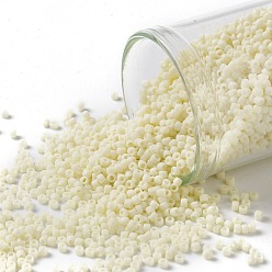 (51F) Opaque Frost Light Beige Круглые бусины toho, японский бисер, (51 f) непрозрачный морозный светло-бежевый, 15/0, 1.5 мм, отверстие : 0.7 мм, Около 15000 шт / 50 г