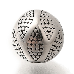 Античное Серебро 304 из нержавеющей стали бусы, круглые, античное серебро, 10 мм, отверстие : 1.8 мм