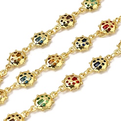 Настоящее золото 18K Латунные плоские круглозвенные цепи, со стеклом, стойки покрытие, долговечный, без свинца и без кадмия, пайки, с катушкой, реальный 18 k позолоченный, 13x8x2.7 мм