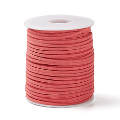 Orange Red 45M Faux Suede Cord, Faux Suede Lace, Orange Red, 2~2.5x1.5~2mm, about 50 Yards(45m)/Roll