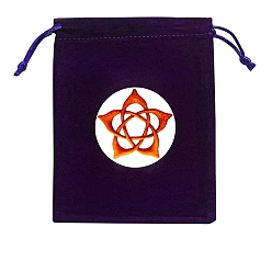 Цветок Бархатные мешочки для хранения украшений на шнурке, прямоугольные сумки для драгоценностей, для хранения колдовских предметов, цветок, 15x12 см