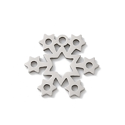 Нержавеющая Сталь Цвет Рождественские 201 подвески из нержавеющей стали, снежинка очарование, лазерная резка, анти-тускнение, цвет нержавеющей стали, 13.5x16x1 мм, отверстие : 1.4 мм