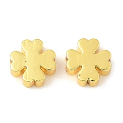 Клевер Латунные бусины, стойки покрытие, долговечный, золотые, клевер, 6x6x2.5 мм, отверстие : 1.4 мм