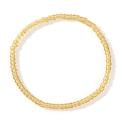 Золотистый Стеклянный бисер стрейч браслеты, Браслеты дружбы для женщин, которые можно носить в несколько рядов., круглые, золотые, 6.89 дюйм (17.5 см)