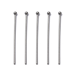 Stainless Steel Color 304 Stainless Steel Ball Head pins, 30x0.7mm, 21 Gauge, Head: 2mm