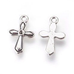 Античное Серебро Подвески из сплава , крестик, античное серебро, без кадмия, без никеля и без свинца, 19.5x12x2 мм, отверстие : 1.5 мм