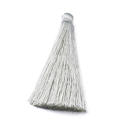 Гейнсборо Большие подвески с кисточкой из хлопковой нити, светло-серые, 70~73x9~10 мм