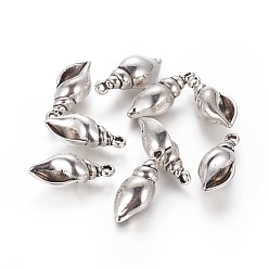 Antik Silber Farbe Ccb-Kunststoffanhänger, Schale, Antik Silber Farbe, 29x12.5~13x11 mm, Bohrung: 2 mm