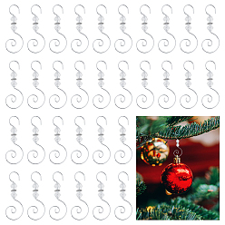 Античный Серебристый & Платиновый 120шт. железные крючки, с акриловыми шариками, старинное серебро и платина, 68x25x10 мм