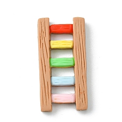 Цвет Древесины Непрозрачные кабошоны из смолы, лестница, деревесиные, 31x15x4 мм