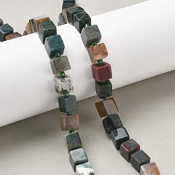 (RRHB277) Кристалл на подкладке из медово-бежевого цвета Природного индийского агата бисер нитей, кубические, с бисером, 8~8.5x8~8.5x8~8.5 мм, отверстие : 1.2 мм, около 38~39 шт / нитка, 14.96'' (38 см) ~ 15.35'' (39 см)