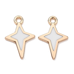 Белый Подвески из эмали и сплава, звезды прелести, стойки покрытие, золотые, белые, 16.5x11.5x1.4 мм, отверстие : 1.6 мм