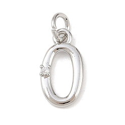 Платина Латунные микропаве прозрачные кубические циркониевые подвески, число 0, с целью перехода в кольце, без кадмия и без свинца, стойки покрытие, долговечный, платина, 14~15x4.5~11x2 мм, отверстие : 3 мм
