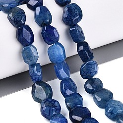 Стально-синий Нити окрашенных и нагретых бусин из натурального агата, самородки, граненые, стальной синий, 9~13x8~12x3.5~8.5 мм, отверстие : 1~1.2 мм, около 32~36 шт / нитка, 14.76~15.35 дюйм (37.5~39 см)