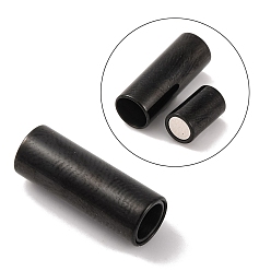 Черный Цвет Металла 304 магнитные застежки из нержавеющей стали с клеевыми концами, колонка, металлический черный , 16x6 мм, отверстие : 4 мм