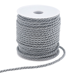 Серый 1 рулон 30м 3-слойный полиэфирный витой шнур, круглые, серые, 3 мм, около 32.81 ярдов (30 м) / рулон