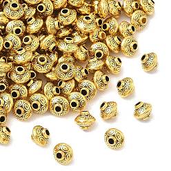Античное Золото Тибетском стиле сплав Шарики прокладки, без свинца и без кадмия, античное золото , 5.4x6.3 мм, отверстие : 1 мм