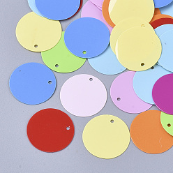 (52) Непрозрачная лаванда Аксессуары для орнаментов, пластиковые пайетки / блестки из пвх, плоско-круглые, разноцветные, 19.5x0.3 мм, отверстия: 1.4 мм, около 100 шт / мешок