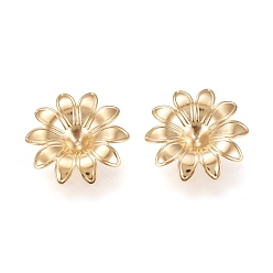 Золотой 304 из нержавеющей стали шарик крышки, мульти-лепесток, нет отверстий / незавершенного, цветок, золотые, 18x18x4 мм
