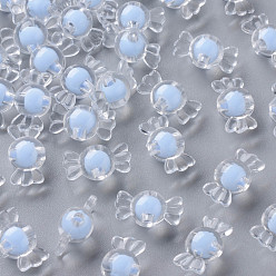 Васильковый Прозрачные акриловые бусины, бусина в бусине, конфеты, васильковый, 9x17x8.5 мм, отверстие : 2 мм, Около 960 шт / 500 г