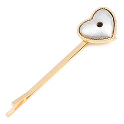 Платиновый & Золотой Легкие волосы заколки, платиной и золотом, сердце, платиной и золотом, 67x16.5x8.5 мм